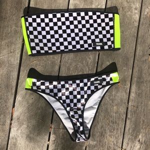 Triangl Checkerboard Swimsuit - BOTTOM ONLY
